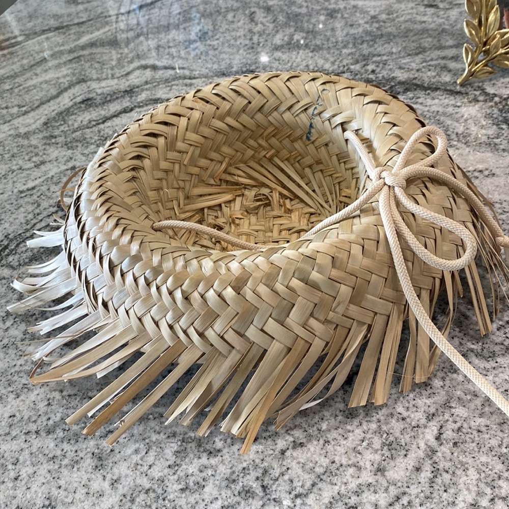 Fringed Beachcomber Straw Sun Hat - Natural Raffia! - Picture 4 of 5
